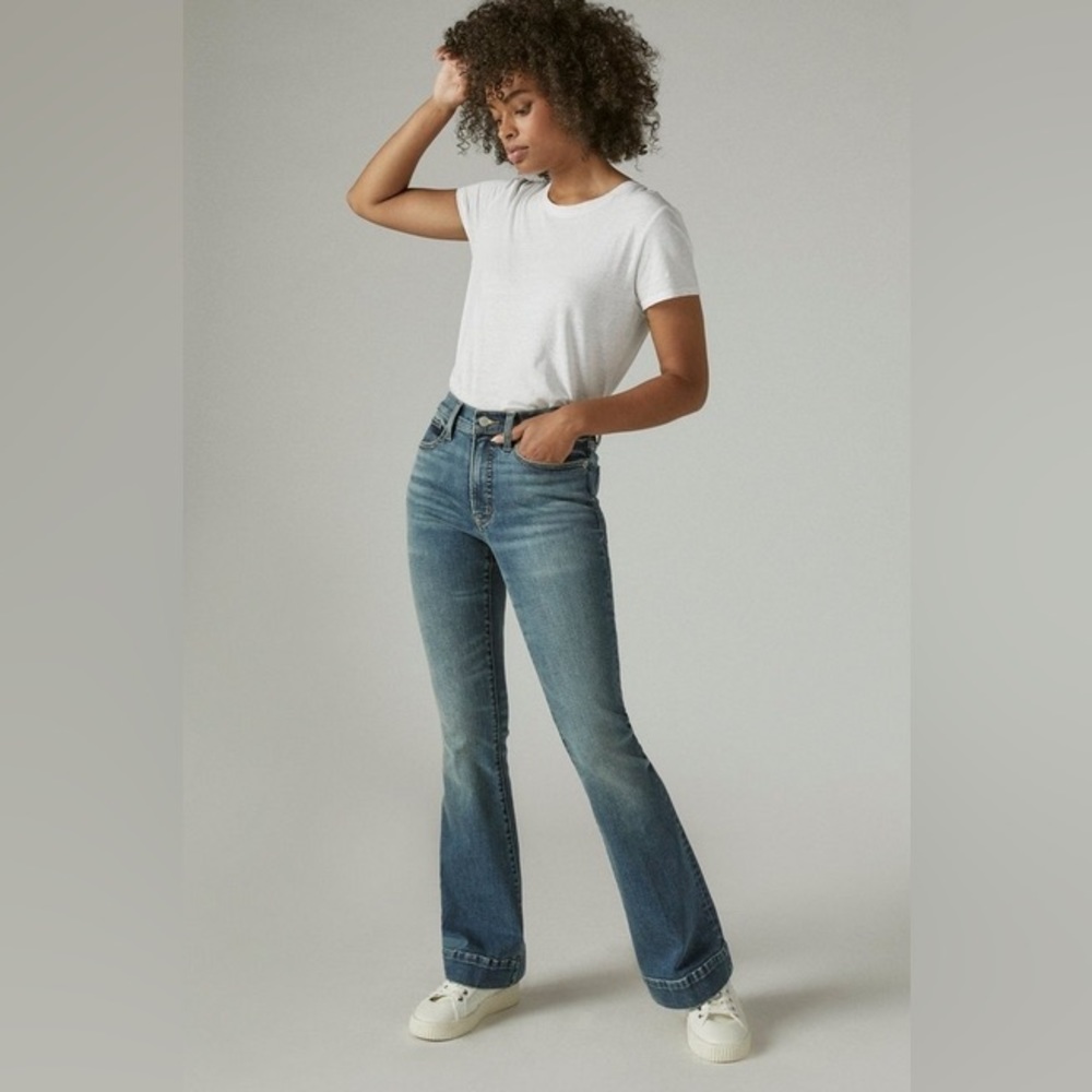 Stevie high rise flare jeans.